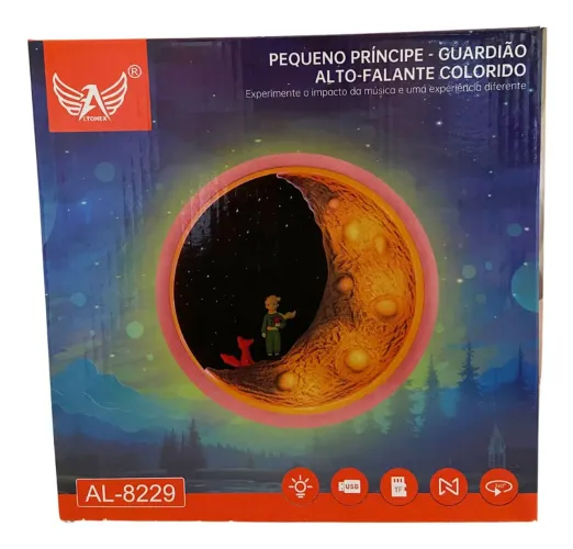 Caixa De Som Bluetooth Com Luminária Pequeno Príncipe Lua