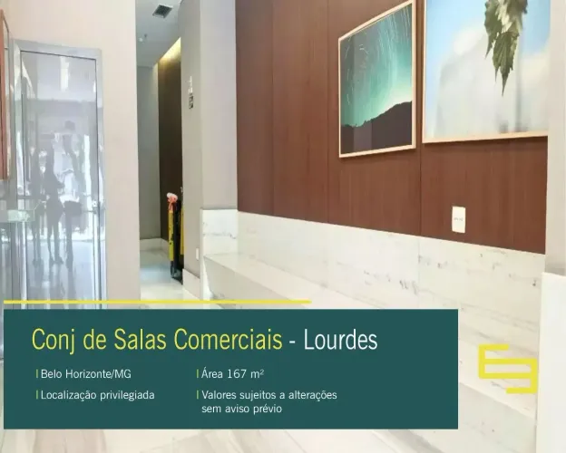 Conjunto de Salas Comerciais à venda no Lourdes em Belo Horizonte/MG.
