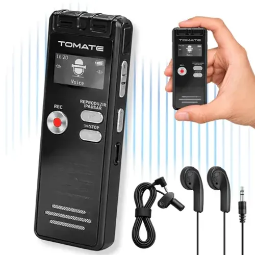 Gravador De Voz Profissional Portátil Digital Tomate 8gb Cor Preto