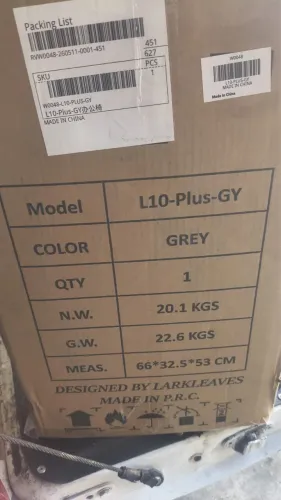 Cadeira Larkleaves L10 Plus Cinza Nova na Caixa