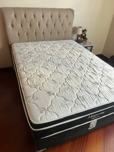 Cama box casal ORTOBOM com colchão + cabeceira