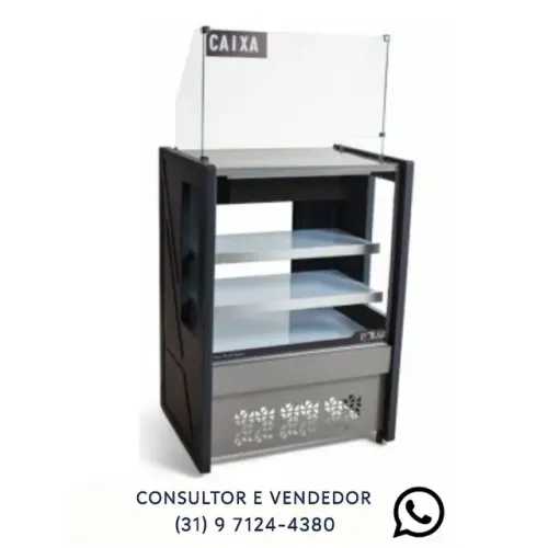 Balcão Caixa 80CM Preto Polar Novo