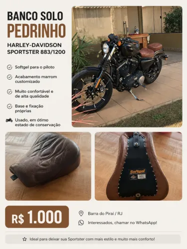 BANCO PEDRINHO BANCOS COM GEL PARA HD IRON 883 COURO MARROM