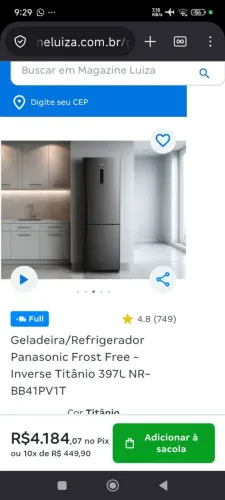 Geladeira inverter Panasonic