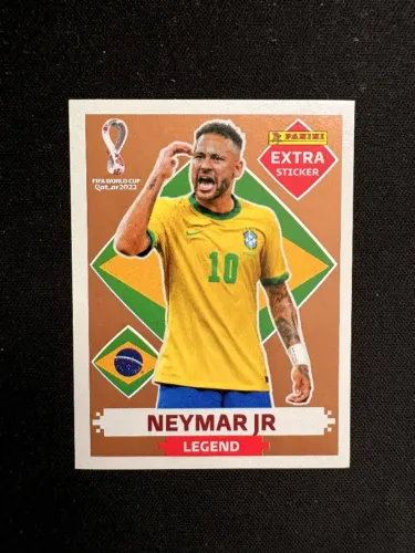 Figurinha Legend - Copa do Mundo 2022 - Neymar - Brasil - Bronze - Original