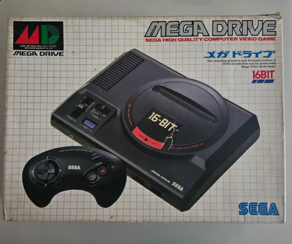 Mega drive japonês na caixa com manual everdrive