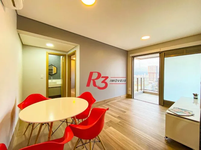 Apartamento com 1 dormitório para alugar, 60 m² por R$ 6.200,00/mês - Aparecida - Santos/S