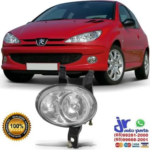 Par Farol de Milha Peugeot 206 05 06 07 08 09 10 Auxiliar Neblina Modelo Bocão