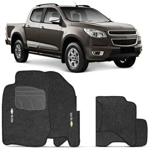 Jogo Tapete wave Nova S10 2012/2021 Cabine Dupla Preto Com Logo Bordado 4pcs