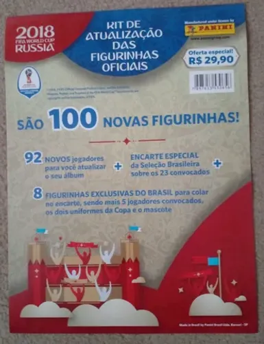 Kit de Atualização Figurinhas Copa do Mundo 2018