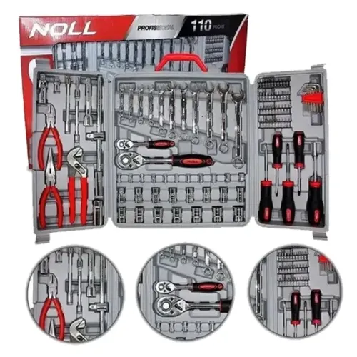 JOGO DE FERRAMENTAS COM MALETA 110 PEÇAS NOLL