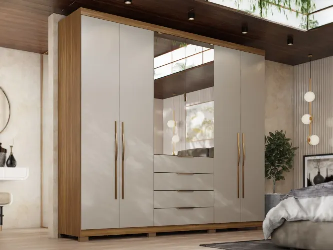 ROUPEIRO CASAL 2.60 M 6 PORTAS 4 GAVETAS