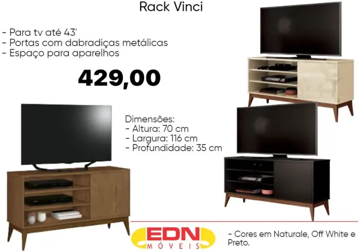 Promoção Rack vinci com espaço para aparelhos - ENTREGA HOJE !!! 