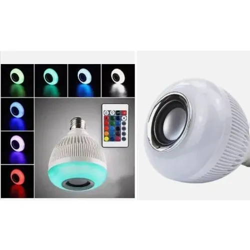Lâmpada de led musical com caixa de som Bluetooth e controle remoto