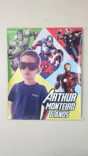 Painel de lona banner decorativo com a foto do bebê para aniversário