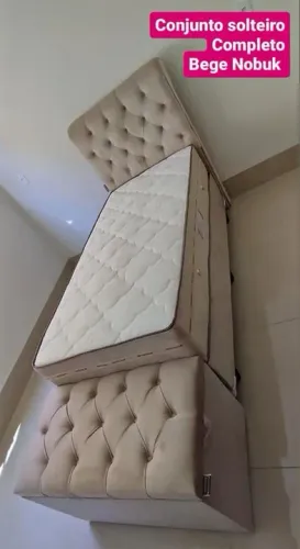 Cama box Colchão Molas e Suporte(Solteiro)