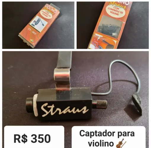 Captador para Violino Straus com Controle de Volume