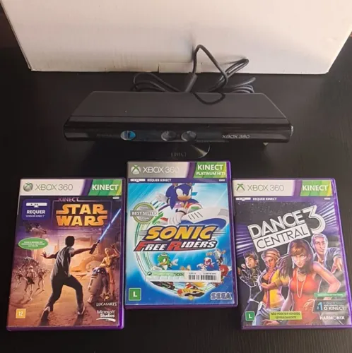 Kinect Xbox 360 + Jogos Star Wars, Sonic, Dance Central_ SOMOS LOJA NO CENTRO DE CAXIAS 