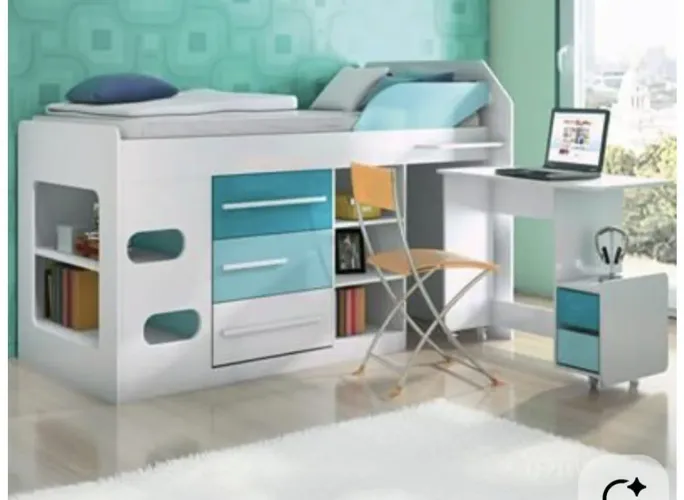 Cama Multifuncional Infantil com Escrivaninha
