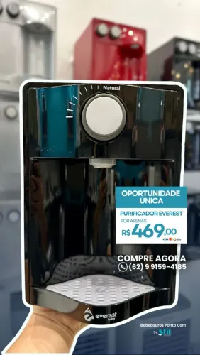 Purificador de Água Everest Baby preto- Oportunidade Única!