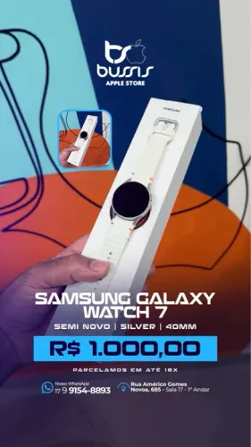 Smartwatch Galaxy 7 40mm Silver na garantia Samsung Semi Novo 