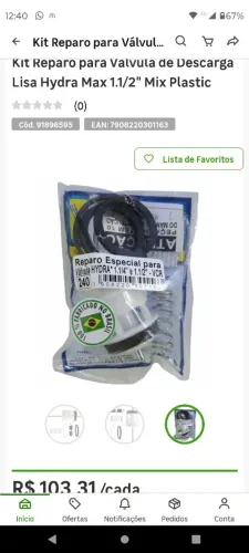 Kit Reparo Válvula de Descarga Lisa Hydra Max 1.1/2"