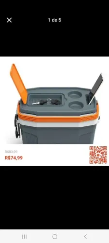 Cooler com bandeja e porta-copos caixa termica 20 litros zap *