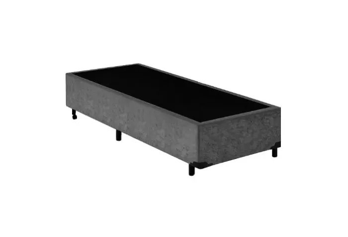 Base Box Solteiro Blindada Cinza - Entrega Rápida!