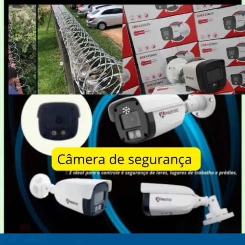 Cerca elétrica, câmera de segurança, alarme, motor de portão 