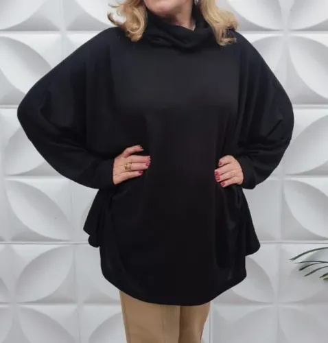 Blusa Poncho Feminina Decote Canoa - Estilo e Conforto para o Dia a Dia