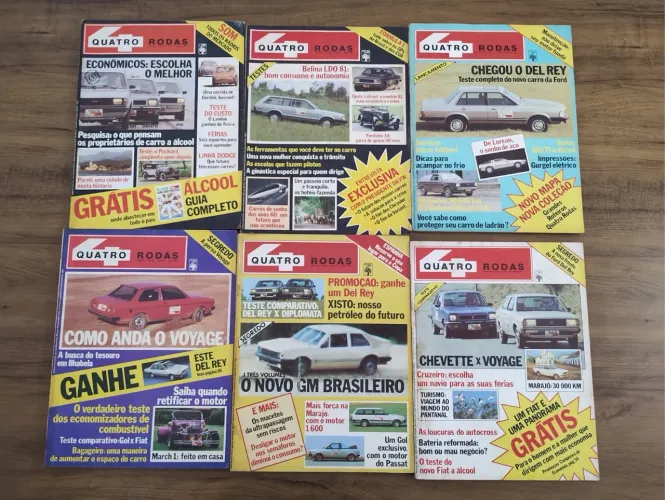 Coleção 9 revistas 1981 Revista Quatro Rodas (4 rodas)