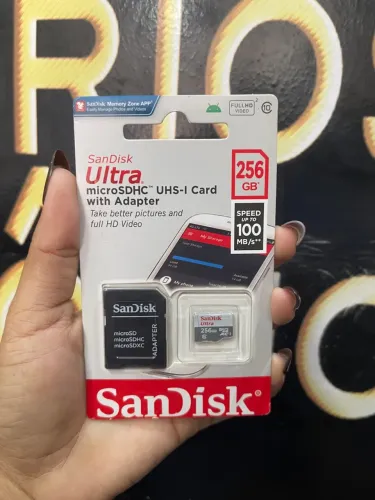 Cartão de Memória MicroSD Sandisk Ultra original 256GB com Adaptador