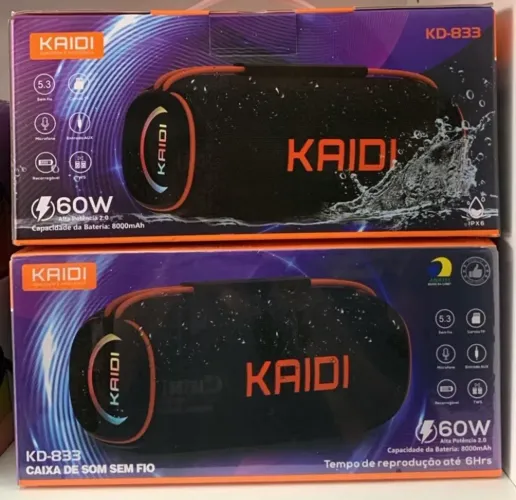 Caixa de Som Bluetooth Resistente a Água Kaidi KD-833 60W