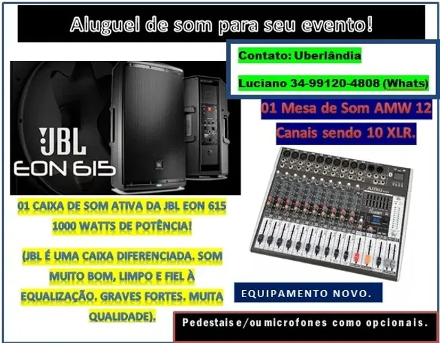 ALUGO SOM PRA EVENTOS MÉDIA 300,00