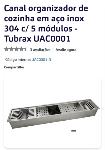 Escorredor organizadora e lixeira de embutir em inox gourmet 