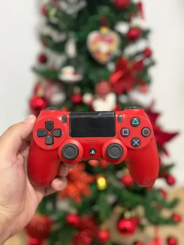 CONTROLE DE PS4 SEM FIO VERMELHO
