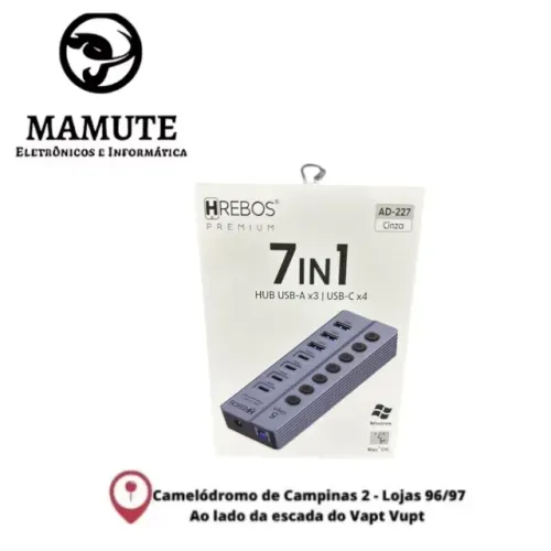HUB USB-A X3 USB-C x4 7IN 1 AD-227