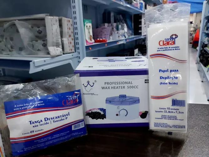 Kit Depilação Completo - Aquecedor de cera+ Papel + Tanga