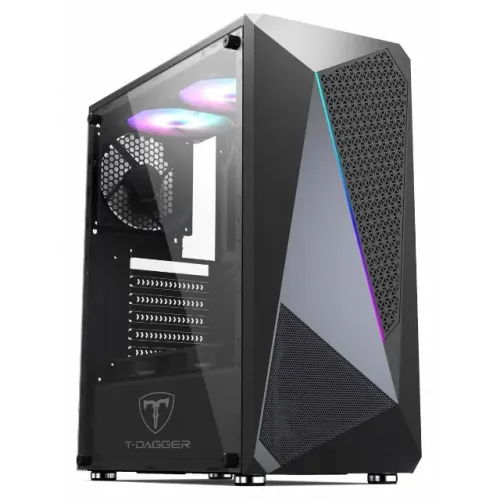 Gabinete Gamer T-Dagger TGC-G25B 02 Com Led Rgb Frontal *Sem Fan Led* - WZetta