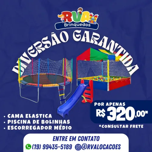 Locação de cama elástica e piscina de bolinhas