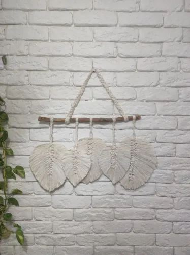Painel Folha de Macramê