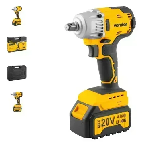 Chave de impacto, bateria 20 V, encaixe de 1/2", fonte bivolt automática, CIV 200B, VONDER