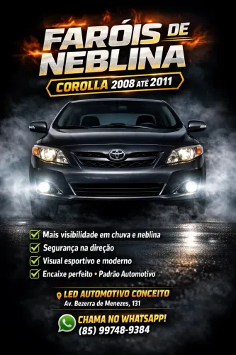 Faróis de Neblina do Corolla 2008 até 2011