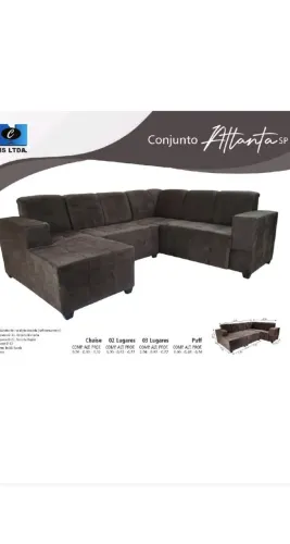 Sofá de canto novo com puf