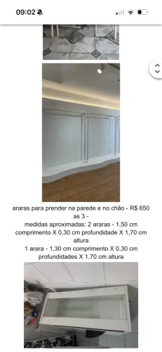 Araras de chão e parede para loja 