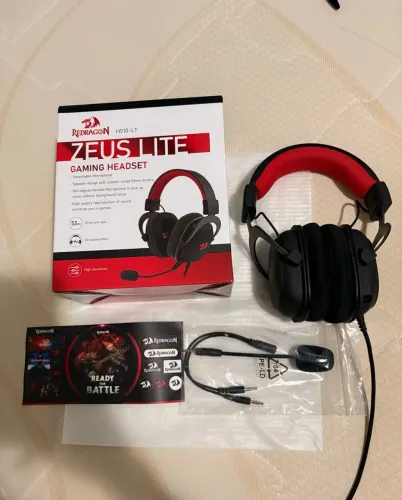 Headset Gamer Redragon Zeus Lite Completo - Caixa e Acessórios
