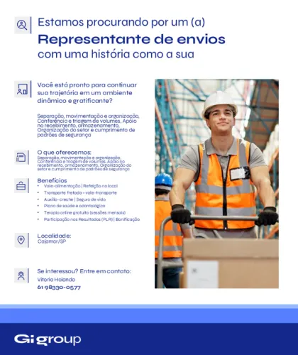 VAGA DE AUXILIAR DE LOGISTICA