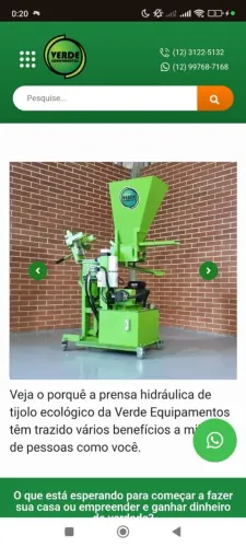 Prensa hidráulica de tijolo ecológico