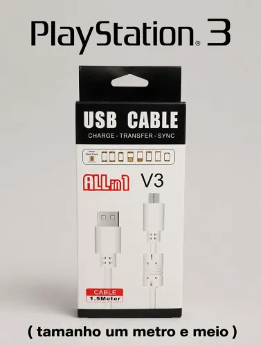 Cabo carregador para controle de PS3 - Novo