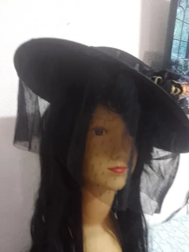 Chapéu Pombagira Preto com Veu